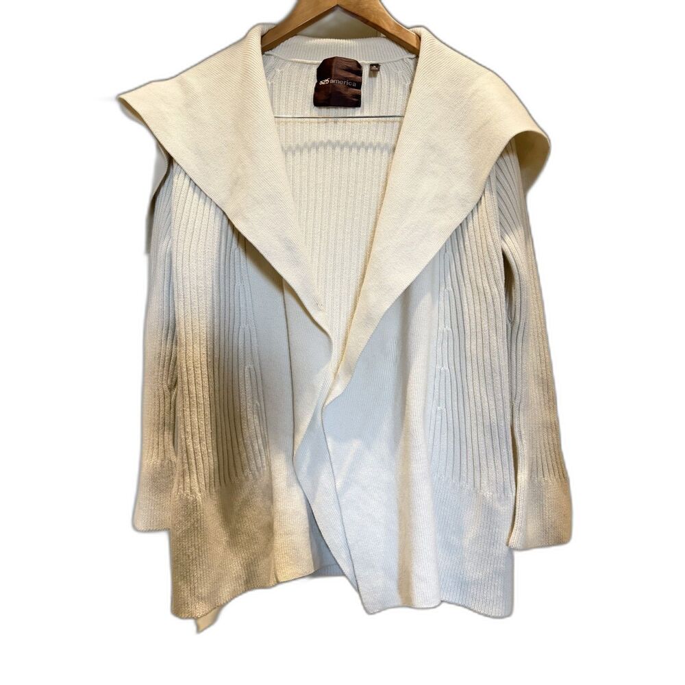 525 America Cotton/Cashmere Cardigan Flyaway Shawl Small